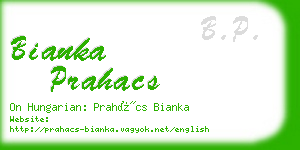 bianka prahacs business card